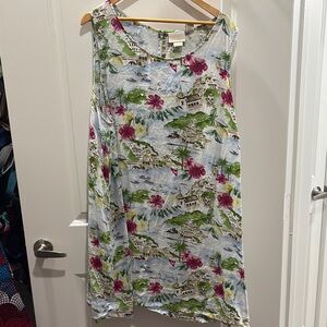 Cynthia Rowley Pink and Green Sleeveless Sundress